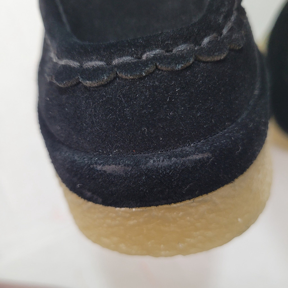 MARC FISHER Lina Platform Loafer suede Black platform 9 New $160, Defected - Picture 8 of 12